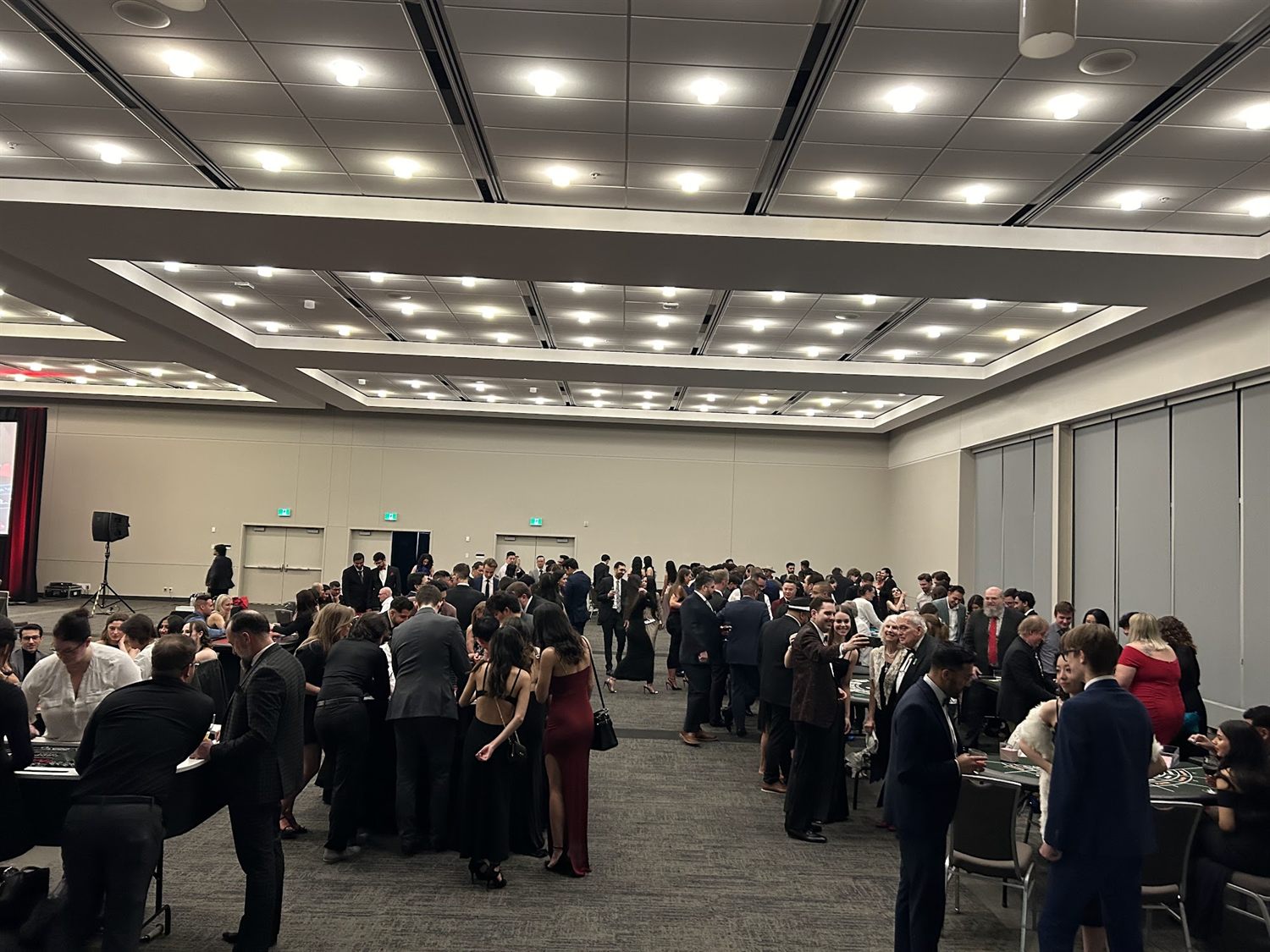 A packed ballroom at an Advanced Entertainment event in Edmonton