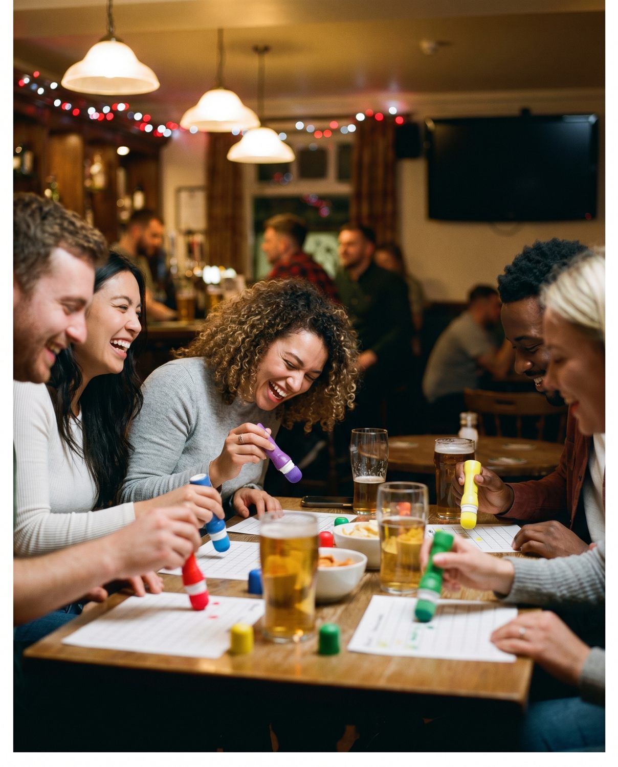 Guests gathered around the table for a round of Music Poker in Edmonton