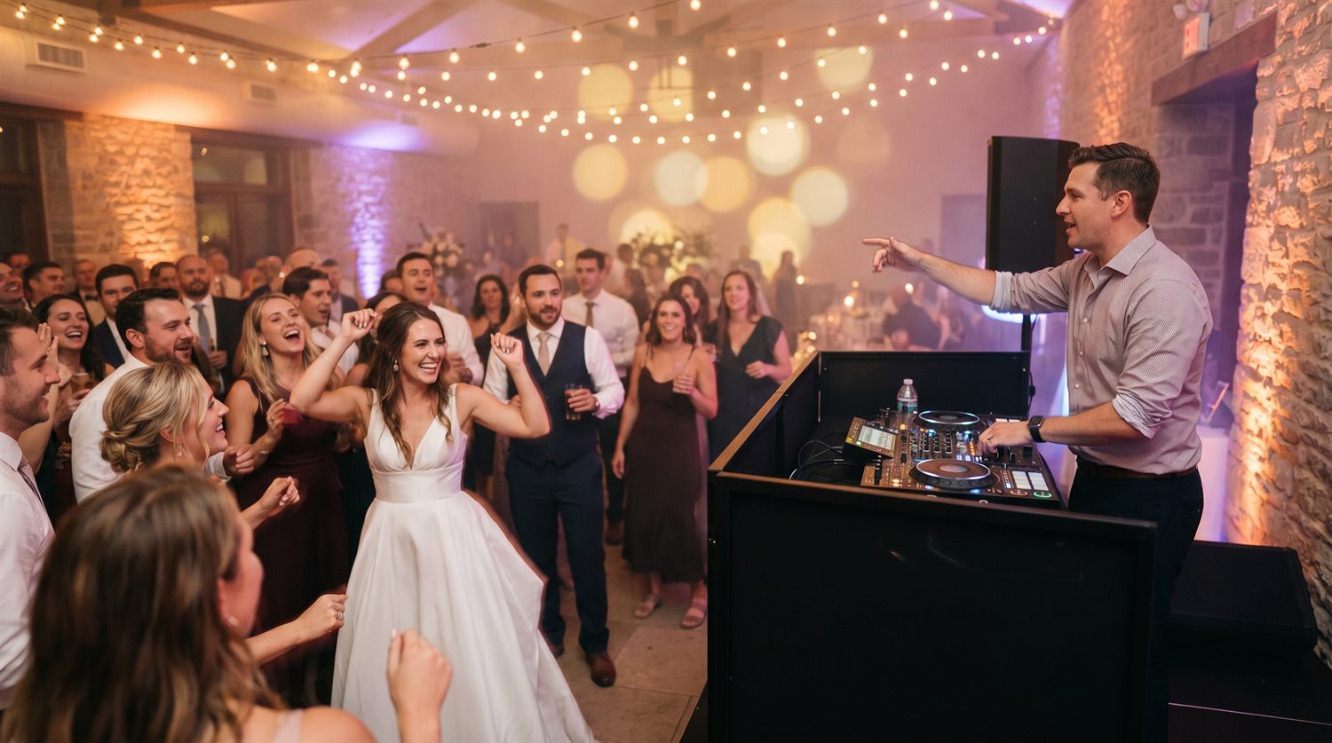 Wedding dance floor celebration